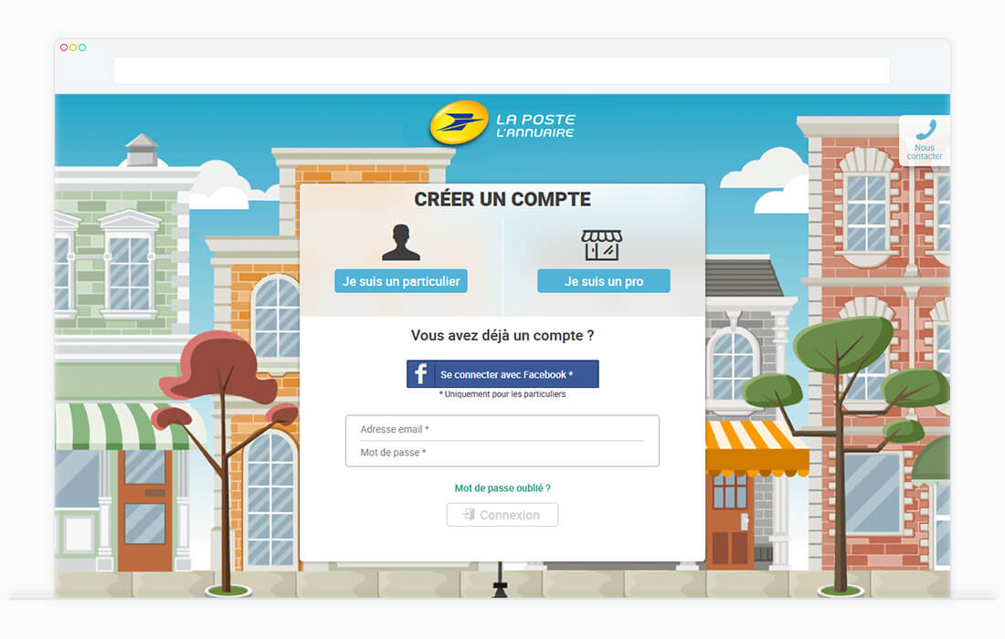 annuaire Poste UI UX design web interface
