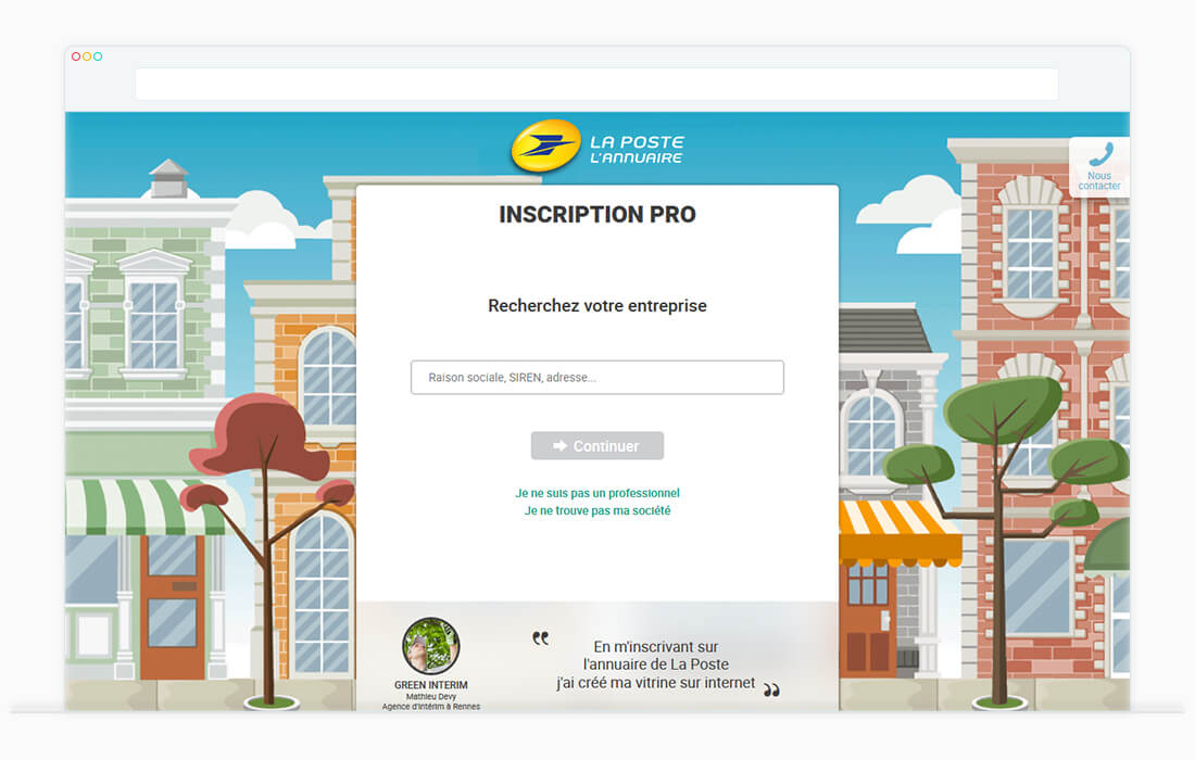 annuaire Poste UI UX design web interface
