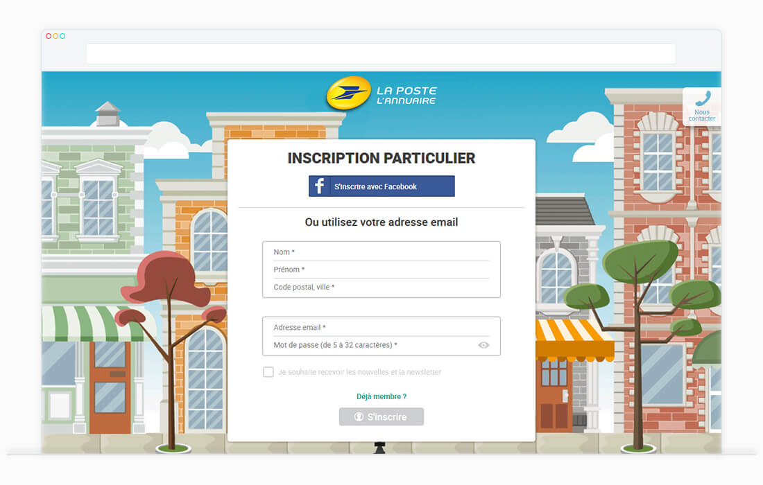 annuaire Poste UI UX design web interface