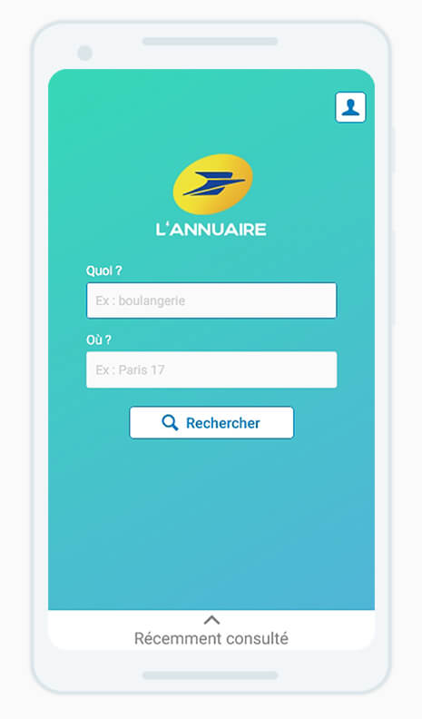 annuaire Poste UI UX design web interface