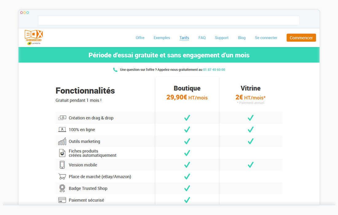 box e-commerce UI UX design web interface